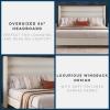 imageNovogratz Louis Upholstered Bed Frame with High Tufted Headboard King Textured Ivory CanvasKing