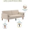 imageNovogratz Markham 805quot Futon Sofa Bed with 2 Attached Cushions Sand Basket Weave