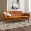imageNovogratz Tallulah Memory Foam Futon Blue VelvetCamel