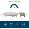 imageNovogratz Tallulah Memory Foam Futon Blue VelvetIvory Boucle