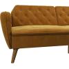 imageNovogratz Tallulah Memory Foam Futon Blue VelvetMustard