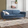 imageNovogratz Tallulah Memory Foam Futon Couch Bed Futon Sofa Bed  Tan Basket WeaveBlue
