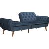 imageNovogratz Tallulah Memory Foam Futon Couch Bed Futon Sofa Bed  Tan Basket WeaveBlue