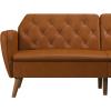 imageNovogratz Tallulah Memory Foam Futon Couch Bed Futon Sofa Bed  Tan Basket WeaveCamel