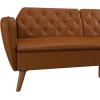 imageNovogratz Tallulah Memory Foam Futon Couch Bed Futon Sofa Bed  Tan Basket WeaveCamel