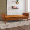 imageNovogratz Tallulah Memory Foam Futon Couch Bed Futon Sofa Bed  Tan Basket WeaveCamel