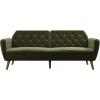 imageNovogratz Tallulah Memory Foam Futon Couch Bed Futon Sofa Bed  Tan Basket WeaveGreen