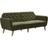 imageNovogratz Tallulah Memory Foam Futon Couch Bed Futon Sofa Bed  Tan Basket WeaveGreen