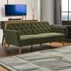 imageNovogratz Tallulah Memory Foam Futon Couch Bed Futon Sofa Bed  Tan Basket WeaveGreen