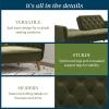 imageNovogratz Tallulah Memory Foam Futon Couch Bed Futon Sofa Bed  Tan Basket WeaveGreen