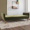 imageNovogratz Tallulah Memory Foam Futon Couch Bed Futon Sofa Bed  Tan Basket WeaveGreen