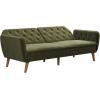 imageNovogratz Tallulah Memory Foam Futon Couch Bed Futon Sofa Bed  Tan Basket WeaveGreen