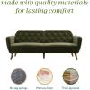 imageNovogratz Tallulah Memory Foam Futon Couch Bed Futon Sofa Bed  Tan Basket WeaveGreen