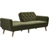 imageNovogratz Tallulah Memory Foam Futon Couch Bed Futon Sofa Bed  Tan Basket WeaveGreen