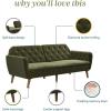 imageNovogratz Tallulah Memory Foam Futon Couch Bed Futon Sofa Bed  Tan Basket WeaveGreen