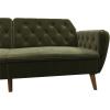 imageNovogratz Tallulah Memory Foam Futon Couch Bed Futon Sofa Bed  Tan Basket WeaveGreen