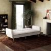 imageNovogratz Tallulah Memory Foam Futon Couch Bed Futon Sofa Bed  Tan Basket WeaveIvory Boucle