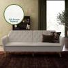 imageNovogratz Tallulah Memory Foam Futon Couch Bed Futon Sofa Bed  Tan Basket WeaveIvory Boucle