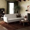 imageNovogratz Tallulah Memory Foam Futon Couch Bed Futon Sofa Bed  Tan Basket WeaveIvory Boucle