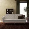 imageNovogratz Tallulah Memory Foam Futon Couch Bed Futon Sofa Bed  Tan Basket WeaveIvory Boucle