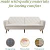 imageNovogratz Tallulah Memory Foam Futon Couch Bed Futon Sofa Bed  Tan Basket WeaveIvory Boucle