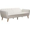 imageNovogratz Tallulah Memory Foam Futon Couch Bed Futon Sofa Bed  Tan Basket WeaveIvory Boucle