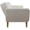 imageNovogratz Tallulah Memory Foam Futon Couch Bed Futon Sofa Bed  Tan Basket WeaveIvory Boucle