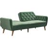 imageNovogratz Tallulah Memory Foam Futon Couch Bed Futon Sofa Bed  Tan Basket WeaveLight Green