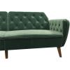 imageNovogratz Tallulah Memory Foam Futon Couch Bed Futon Sofa Bed  Tan Basket WeaveLight Green
