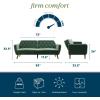 imageNovogratz Tallulah Memory Foam Futon Couch Bed Futon Sofa Bed  Tan Basket WeaveLight Green