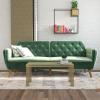 imageNovogratz Tallulah Memory Foam Futon Couch Bed Futon Sofa Bed  Tan Basket WeaveLight Green
