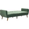 imageNovogratz Tallulah Memory Foam Futon Couch Bed Futon Sofa Bed  Tan Basket WeaveLight Green