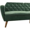 imageNovogratz Tallulah Memory Foam Futon Couch Bed Futon Sofa Bed  Tan Basket WeaveLight Green