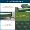 imageNovogratz Tallulah Memory Foam Futon Couch Bed Futon Sofa Bed  Tan Basket WeaveLight Green