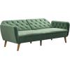 imageNovogratz Tallulah Memory Foam Futon Couch Bed Futon Sofa Bed  Tan Basket WeaveLight Green