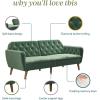 imageNovogratz Tallulah Memory Foam Futon Couch Bed Futon Sofa Bed  Tan Basket WeaveLight Green