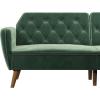 imageNovogratz Tallulah Memory Foam Futon Couch Bed Futon Sofa Bed  Tan Basket WeaveLight Green