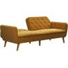 imageNovogratz Tallulah Memory Foam Futon Couch Bed Futon Sofa Bed  Tan Basket WeaveMustard