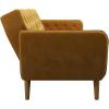 imageNovogratz Tallulah Memory Foam Futon Couch Bed Futon Sofa Bed  Tan Basket WeaveMustard