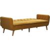 imageNovogratz Tallulah Memory Foam Futon Couch Bed Futon Sofa Bed  Tan Basket WeaveMustard