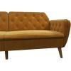 imageNovogratz Tallulah Memory Foam Futon Couch Bed Futon Sofa Bed  Tan Basket WeaveMustard