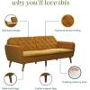 imageNovogratz Tallulah Memory Foam Futon Couch Bed Futon Sofa Bed  Tan Basket WeaveMustard