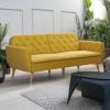 imageNovogratz Tallulah Memory Foam Futon Couch Bed Futon Sofa Bed  Tan Basket WeaveMustard