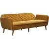 imageNovogratz Tallulah Memory Foam Futon Couch Bed Futon Sofa Bed  Tan Basket WeaveMustard