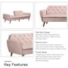 imageNovogratz Tallulah Memory Foam Futon Couch Bed Futon Sofa Bed  Tan Basket WeavePink