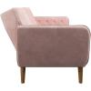 imageNovogratz Tallulah Memory Foam Futon Couch Bed Futon Sofa Bed  Tan Basket WeavePink
