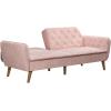 imageNovogratz Tallulah Memory Foam Futon Couch Bed Futon Sofa Bed  Tan Basket WeavePink