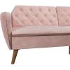 imageNovogratz Tallulah Memory Foam Futon Couch Bed Futon Sofa Bed  Tan Basket WeavePink