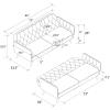 imageNovogratz Tallulah Memory Foam Futon Couch Bed Futon Sofa Bed  Tan Basket WeavePink