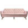 imageNovogratz Tallulah Memory Foam Futon Couch Bed Futon Sofa Bed  Tan Basket WeavePink